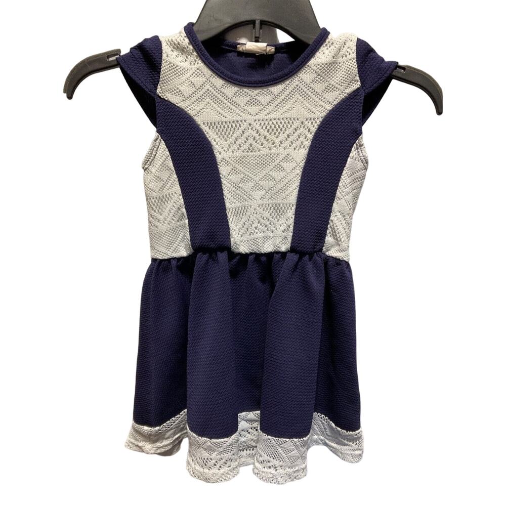 One Step Up Girls Sleeveless Dress Size 5/6, Blue/White, Polyester/Spandex, USA‎